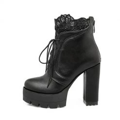 Cradle Of Goth Lady Lace Boots (Handmade, Vegan) SHOES 25 Cradle Of Goth Lady Lace Boots (Handmade, Vegan) SHOES