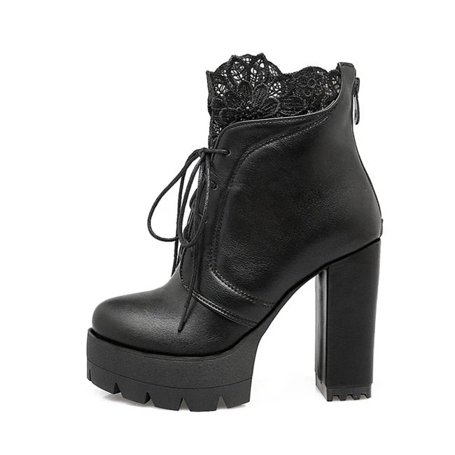 Cradle Of Goth Lady Lace Boots (Handmade, Vegan) SHOES 8 Cradle Of Goth Lady Lace Boots (Handmade, Vegan) SHOES