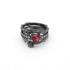 Cradle Of Goth Skull Love Ring