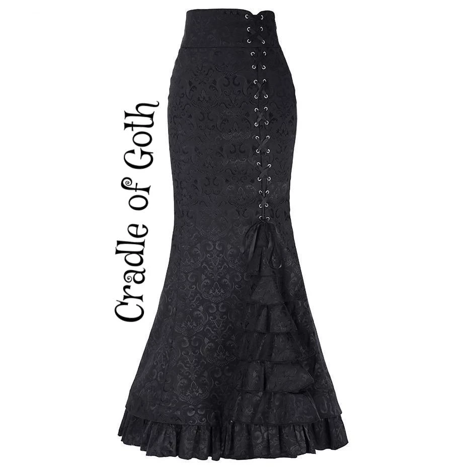 Cradle Of Goth Victorian Mermaid Skirt SKIRTS 1 Cradle Of Goth Victorian Mermaid Skirt SKIRTS