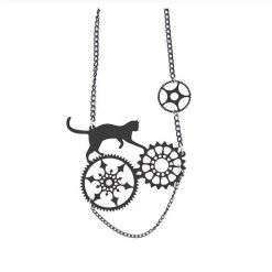 Cradle Of Goth Cat Gears Necklace 5 Cradle Of Goth Cat Gears Necklace