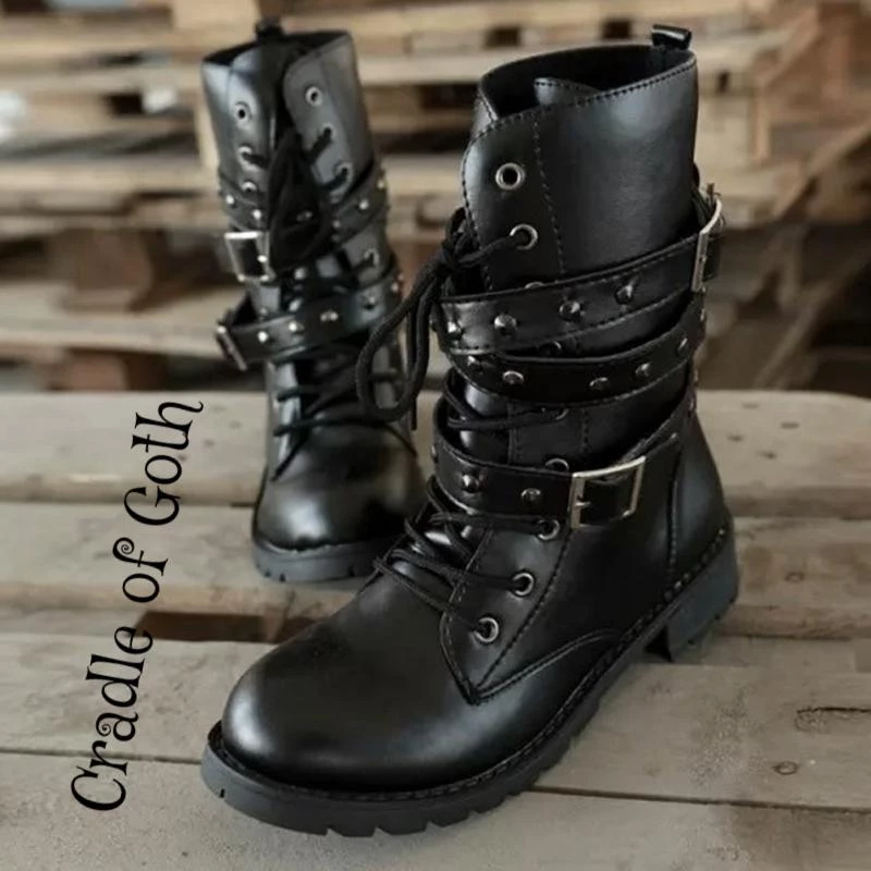 Cradle Of Goth Badass Queen Boots (Vegan) 1 Cradle Of Goth Badass Queen Boots (Vegan)