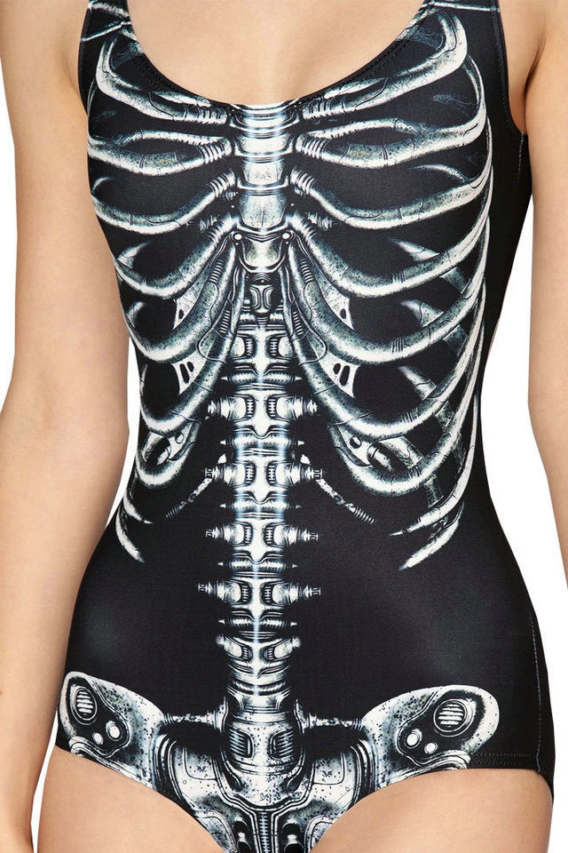 Cradle Of Goth GOTH SWIMWEAR Skeleton One-piece 1 Cradle Of Goth GOTH SWIMWEAR Skeleton One-piece