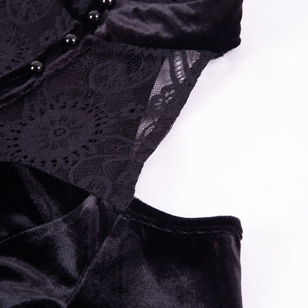 Cradle Of Goth DRESSES Halter Velvet Dress 5 Cradle Of Goth DRESSES Halter Velvet Dress