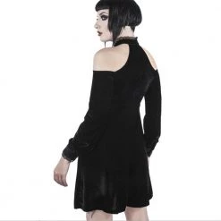 Cradle Of Goth DRESSES Halter Velvet Dress 15 Cradle Of Goth DRESSES Halter Velvet Dress