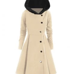 Cradle Of Goth COATS & JACKETS Red Hooded Goth Coat (Spring/Fall Season) Plus Size