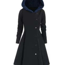 Cradle Of Goth COATS & JACKETS Red Hooded Goth Coat (Spring/Fall Season) Plus Size