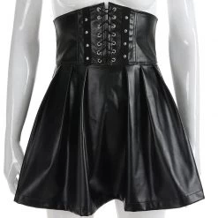 Cradle Of Goth Corset Skirt (Vegan Leather) SKIRTS 12 Cradle Of Goth Corset Skirt (Vegan Leather) SKIRTS