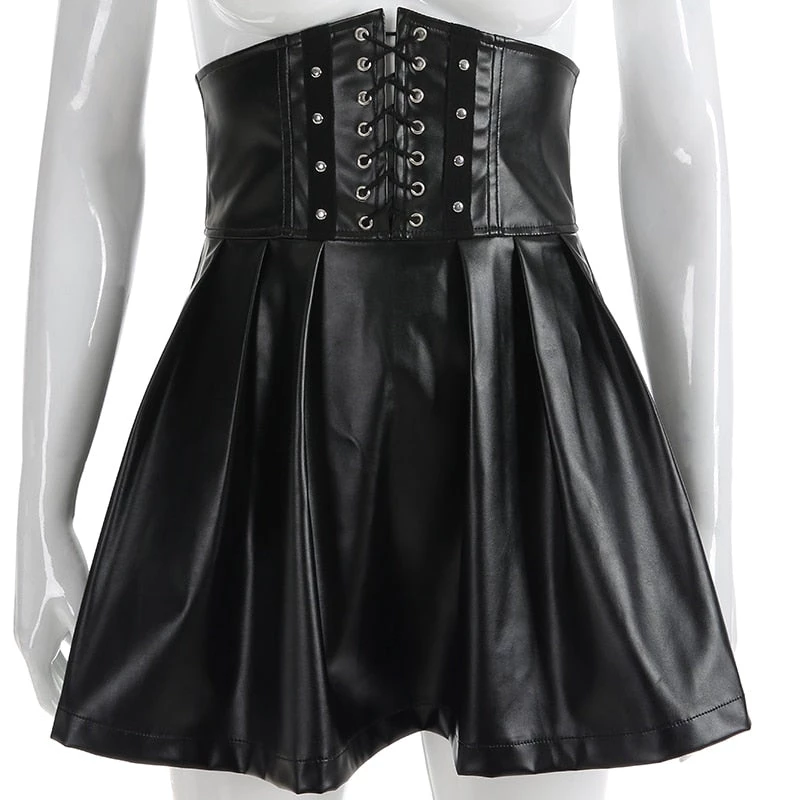 Cradle Of Goth Corset Skirt (Vegan Leather) SKIRTS 5 Cradle Of Goth Corset Skirt (Vegan Leather) SKIRTS