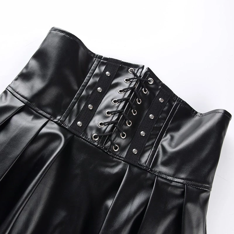 Cradle Of Goth Corset Skirt (Vegan Leather) SKIRTS 4 Cradle Of Goth Corset Skirt (Vegan Leather) SKIRTS