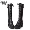 Cradle Of Goth Knee High Goth Boots (Vegan Leather)