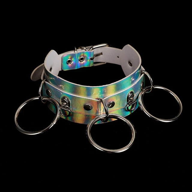Cradle Of Goth Holographic Choker And Leash CHOKERS 6 Cradle Of Goth Holographic Choker And Leash CHOKERS