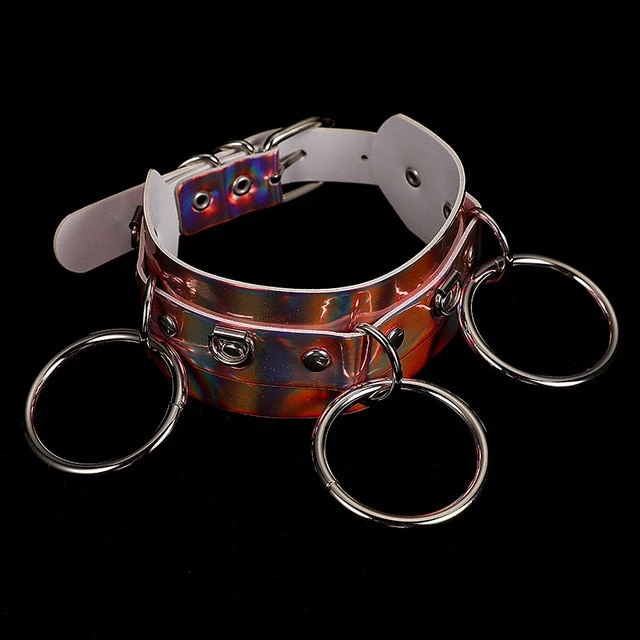 Cradle Of Goth Holographic Choker And Leash CHOKERS 9 Cradle Of Goth Holographic Choker And Leash CHOKERS