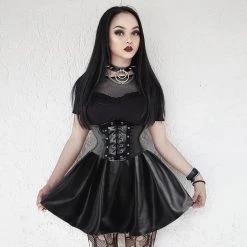 Cradle Of Goth Corset Skirt (Vegan Leather) SKIRTS 10 Cradle Of Goth Corset Skirt (Vegan Leather) SKIRTS