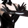 Cradle Of Goth Wet Look Long Gloves LINGERIE