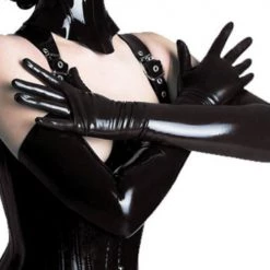 Cradle Of Goth Wet Look Long Gloves LINGERIE
