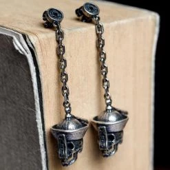 Cradle Of Goth Dangling Skulls (Silver)