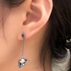 Cradle Of Goth Dangling Skulls (Silver)